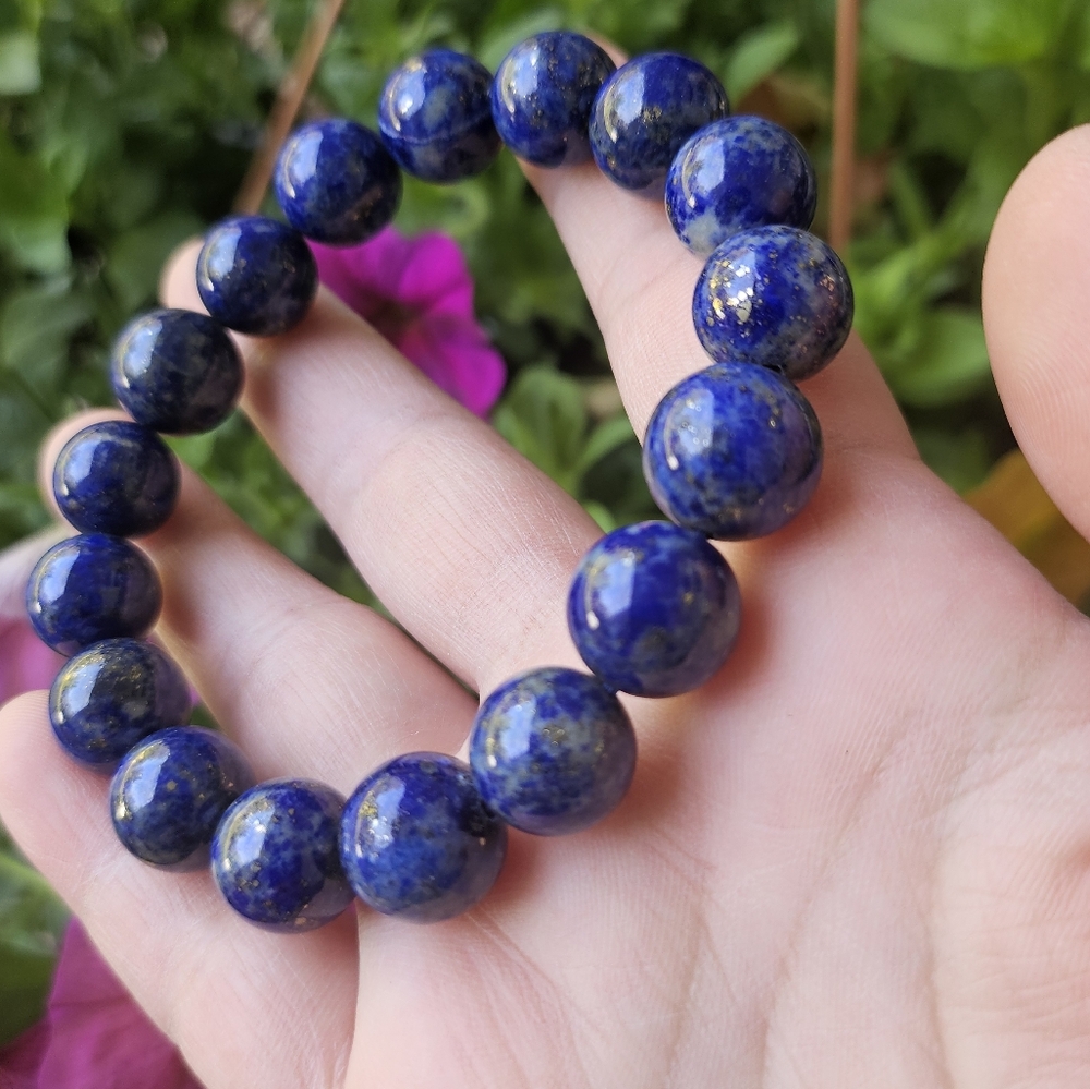 12mm lapis lazulli bracelet - Picture 3 of 4